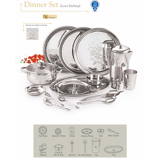 55 pcs Modular Dinner Set - Laser Etching